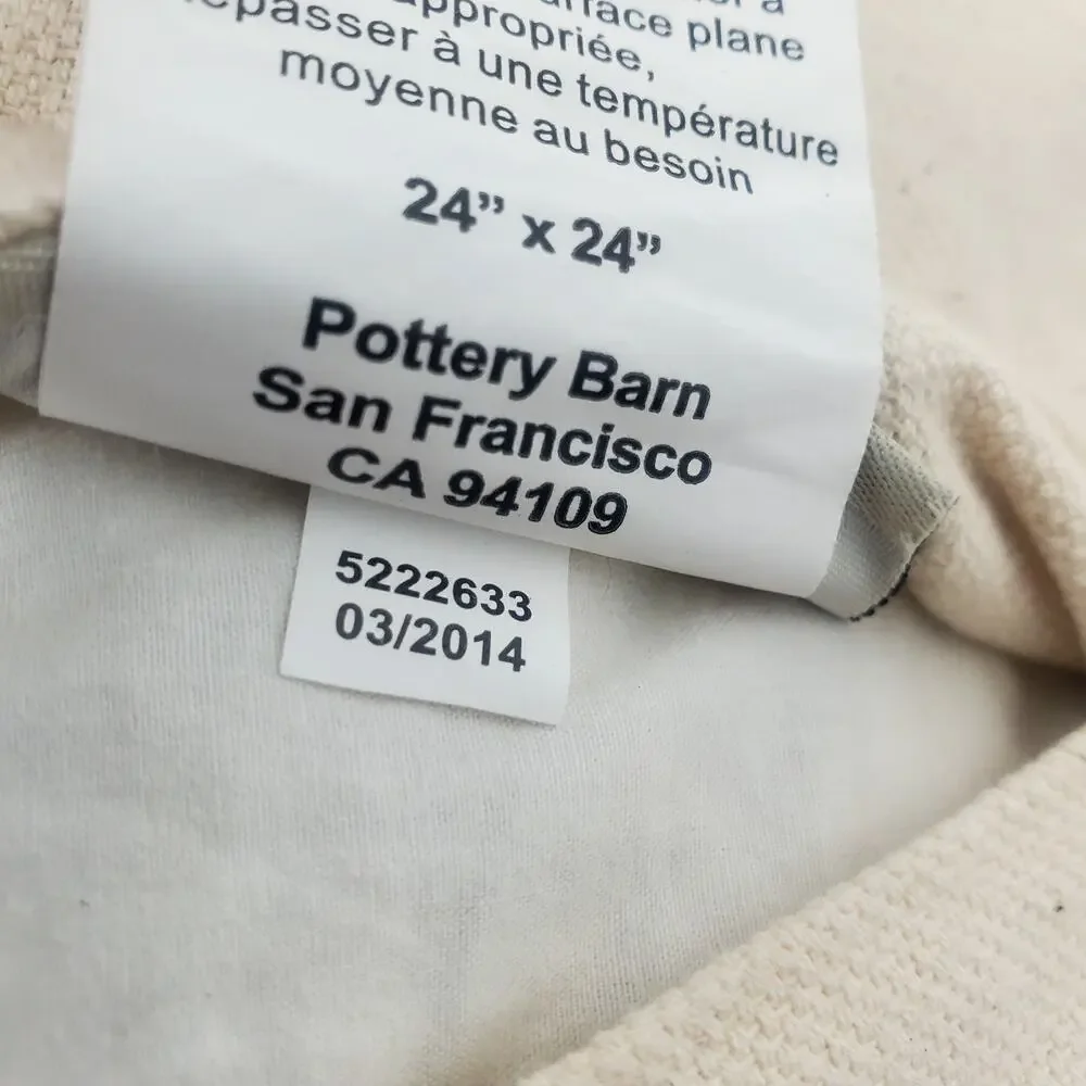 Pottery Barn Coral Cotta Embroider Sequin 1 Euro Sham 24